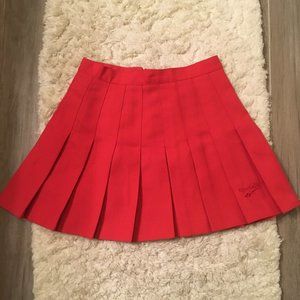 Reebok Red Pleated Tennis Skirt with Embroidered Logo